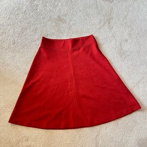 Burnt Red Orange A Line High Waisted Skirt